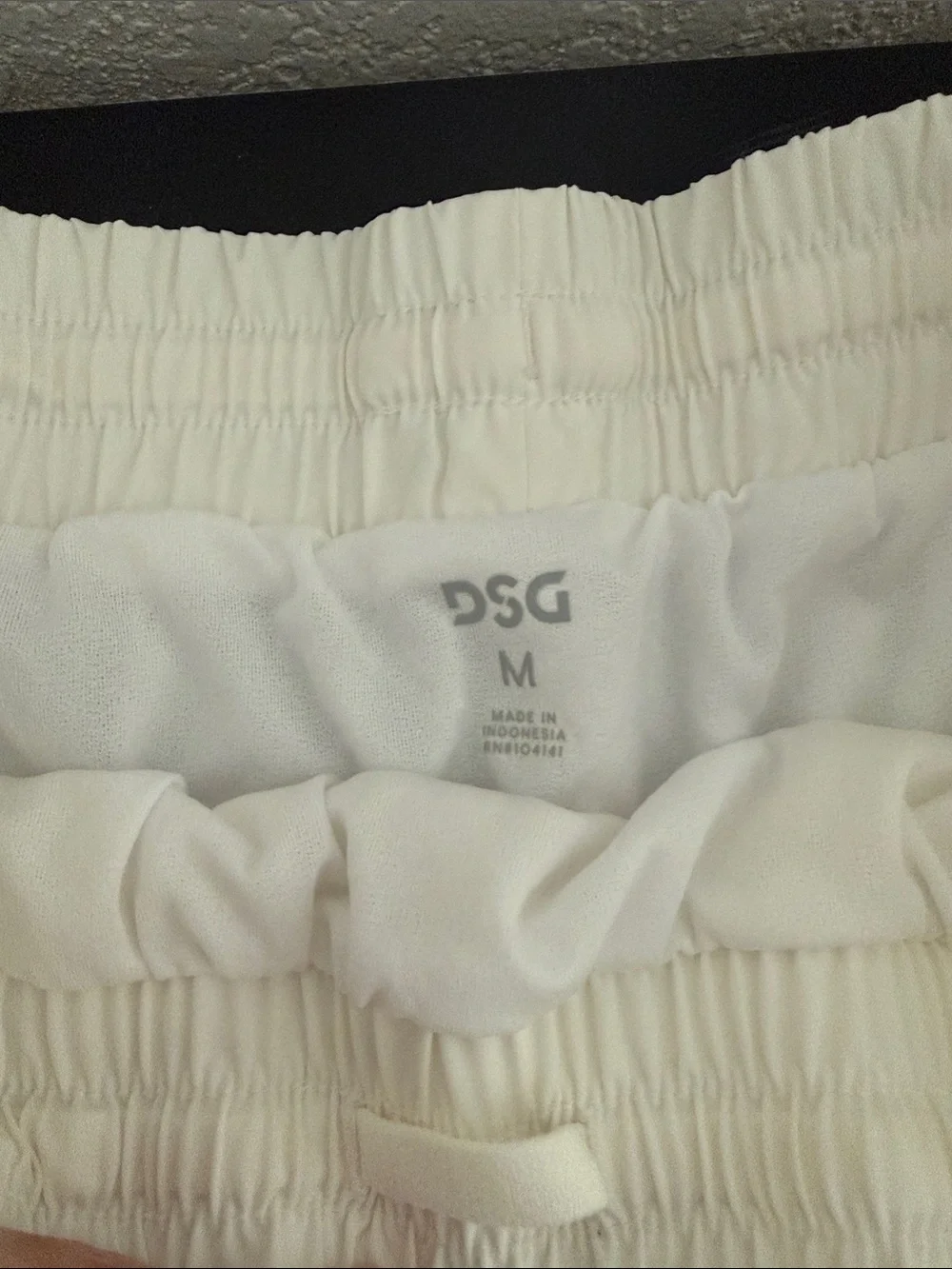 DSG Olive Green and White Athletic Running Shorts - Picture 3 of 4